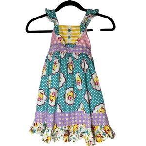 Jelly The Pug Blue and Purple Ruffled Tiered Sundress